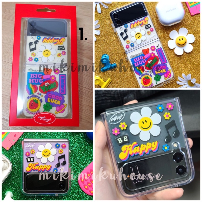 CASE WIGGLE WIGGLE Z FLIP 3 CASE SAMSUNG GALAXY Z FLIP3 ORI KOREA EMBROIDERY CASE SOFT HARD BUMPER B