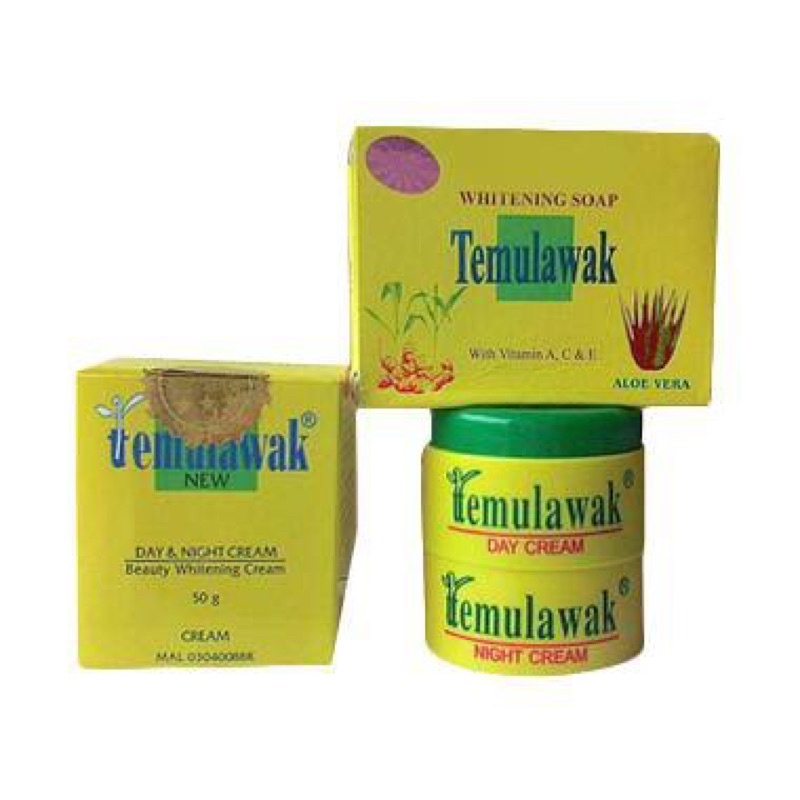 PROMO PAKET TEMULAWAK DAY CREAM/ NIGHT CREAM/ 2 SOAP TEMULAWAK + FREE KOTAK SABUN