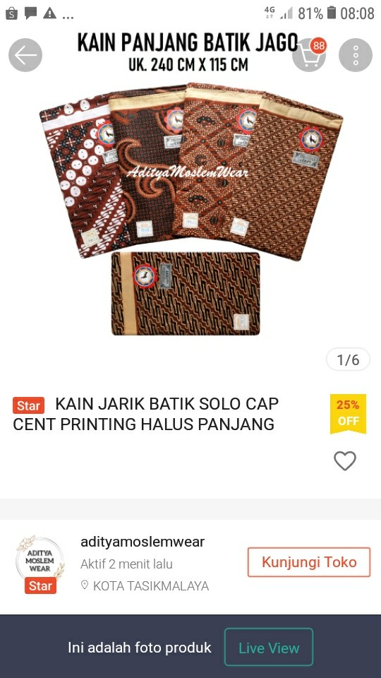 Kain Jarik Batik Solo Cap Cent Printing Halus Panjang Melahirkan Tapih Batik Cap Jago
