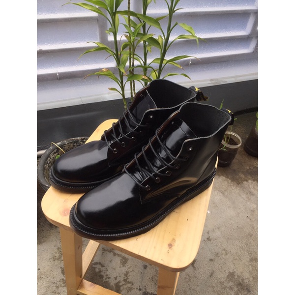 RAJIB - sepatu boots pria Kulit Asli GLOSSY
