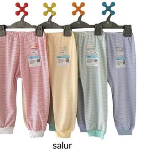 4pcs Celana  PANJANG  bayi  MIYO salur Polos  newborn 3 6m 