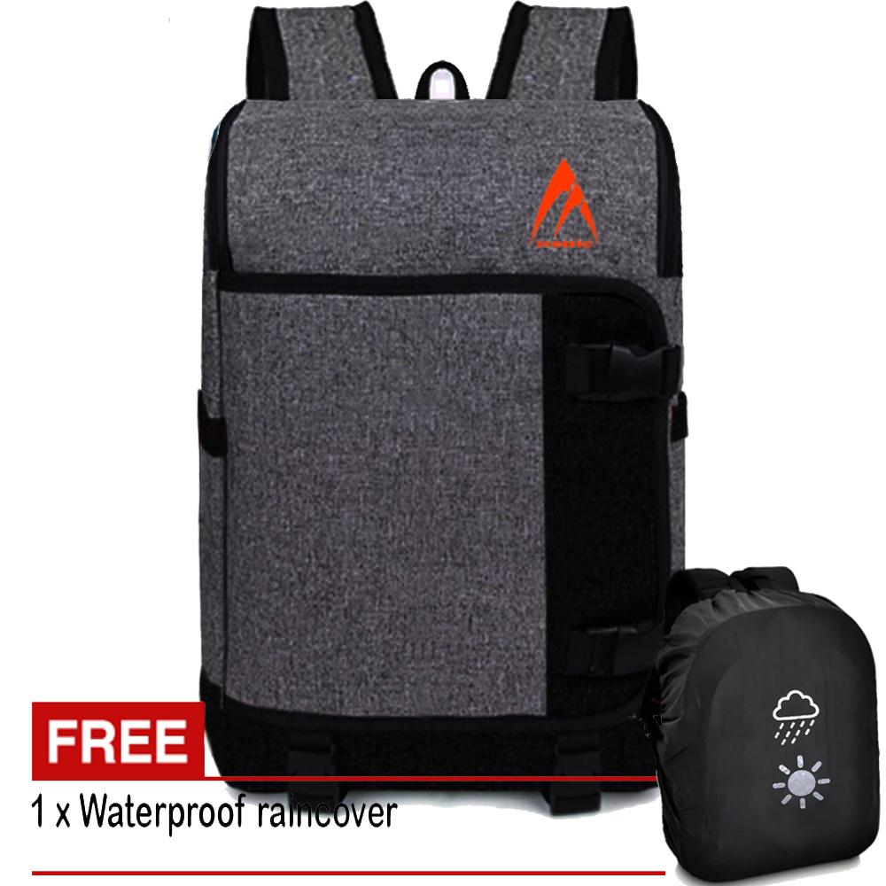 11.11 Shopee Super BIG SALE!! Tas Ransel Pria Wanita Desain Korea Backpack Laptop Tas Kuliah Fashion Original Metric - Dark Grey