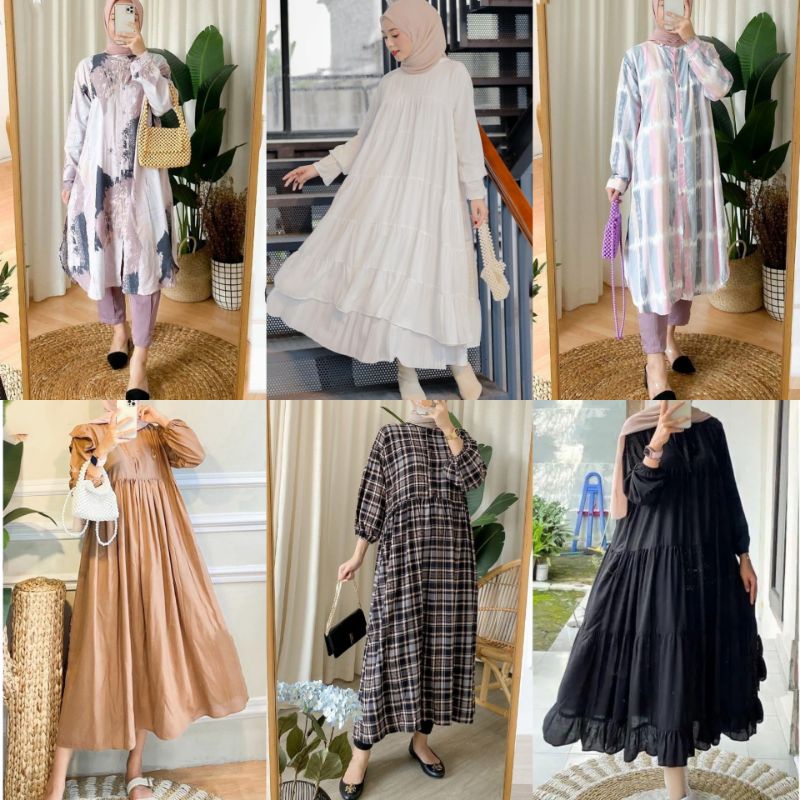 LONG TUNIK RAYON PREMIUM MOTIF TERBARU / TUNIK RAYON PREMIUM