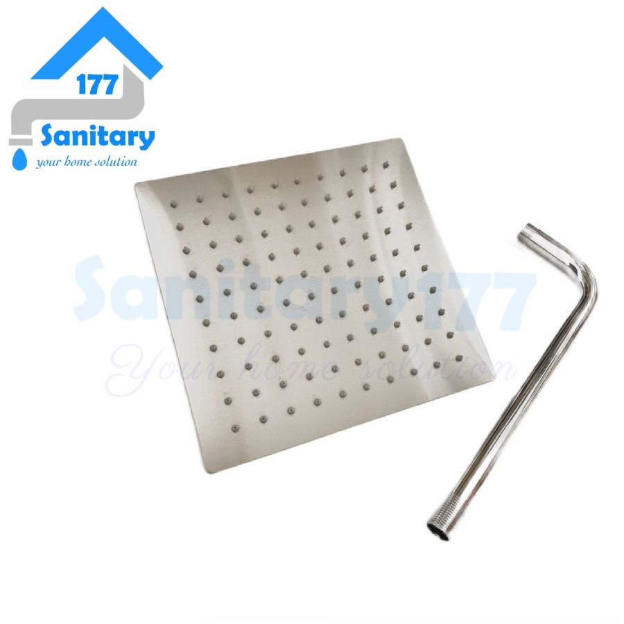 Wall Shower Kotak Slim Stainless WS10 - Wall Shower Tanam Tembok 10inch shower Pancuran Mandi Segiempat