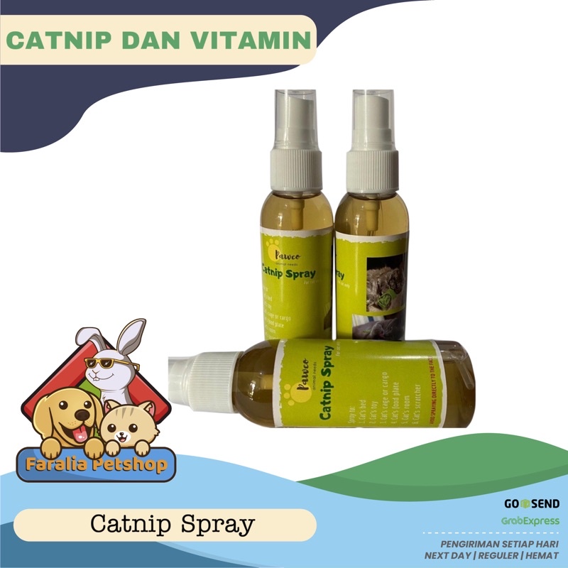 Catnip Spray 50ml 60g Cat Nip Cair Kucing Catmint Mint Semprot Mainan