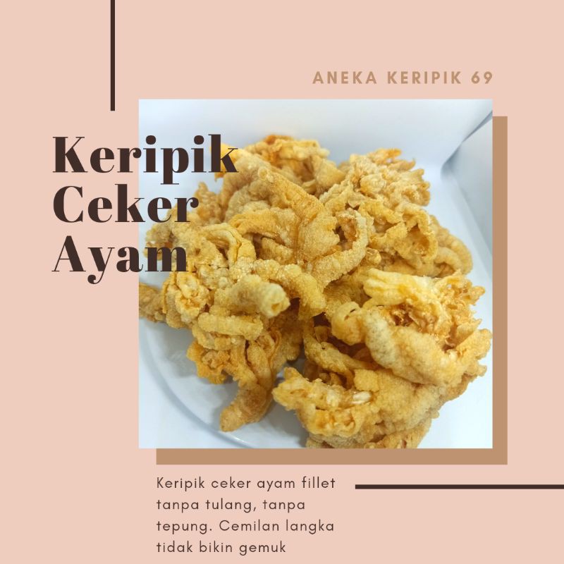 

KERIPIK CEKER 100GRAM // AYAM USUS SINGKONG LIDI KACA SEBLAK BASRENG BASO ACI TANPA TULANG PEDAS