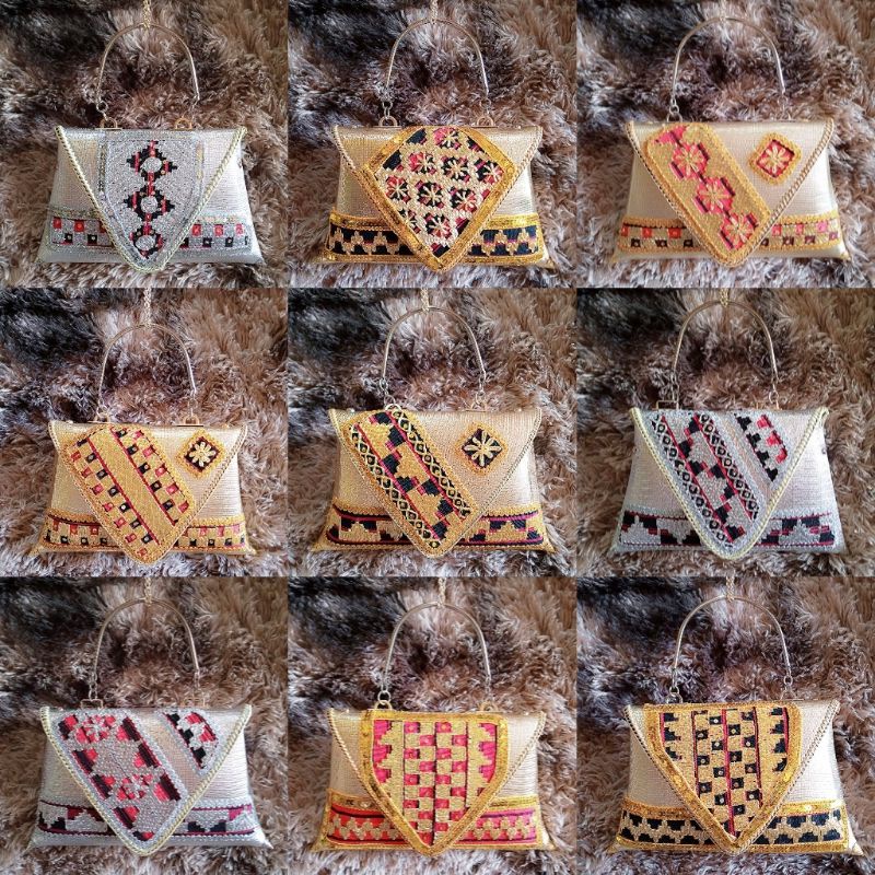 Clutch Tapis Tas Pesta Lampung Size M 27cm Model Tenteng Segitiga