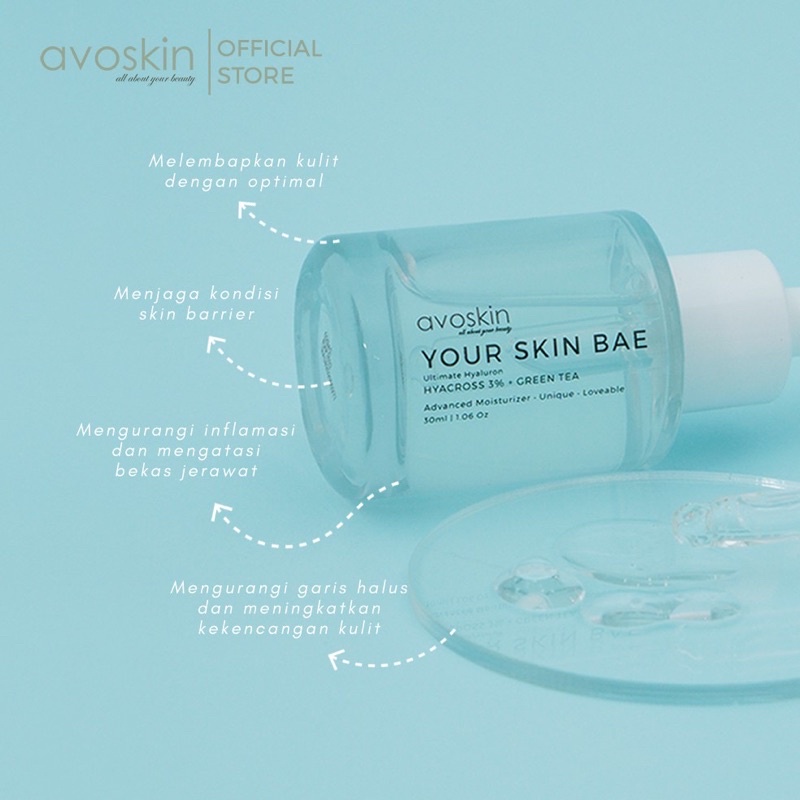 AVOSKIN Your Skin Bae SERUM Ultimate Hyaluron HYACROSS 3% + Green Tea 30ml BPOM