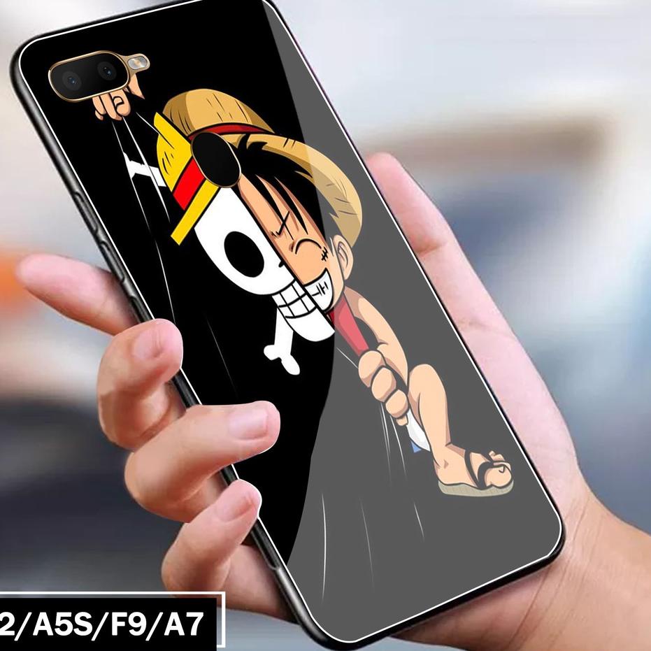 『IMPORT』 Softcase Glass Kaca Oppo A12/A5S/F9/A7 - Fashion Case [Anime Series-SM06] Kesing Hp Oppo - 
