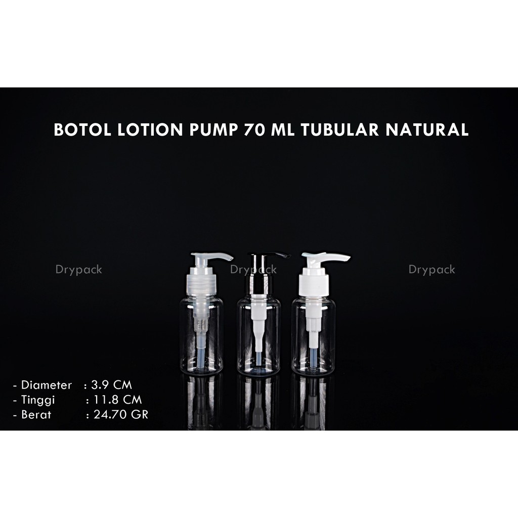 Botol Lotion Pump 70 ml Tubular Natural