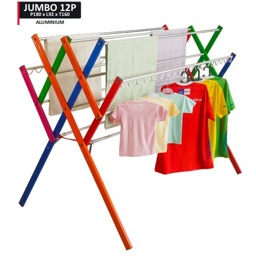 Jemuran Baju Alumunium 12 Palang Jumbo