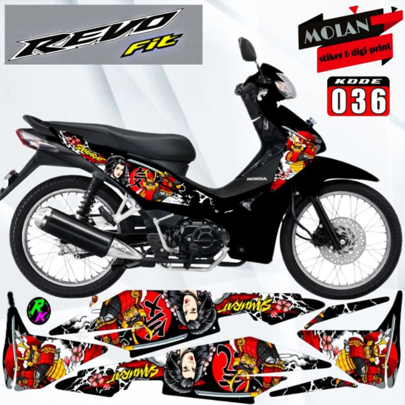 Decal Sticker Striping Variasi Revo Fit SAMURAI | Decal Wave Rsx 100 | Decal Wave X 125 | Decal Wave
