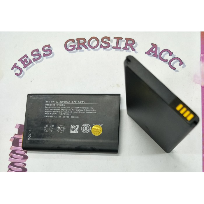 Baterai Battery Original NOKIA BYD BN-02 , BN02 , BN 02 ( NOKIA XL ) - Hitam