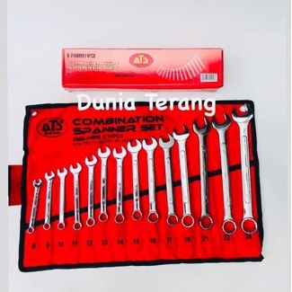 Kunci Ring Pas Set ATS 8-24mm 14 pcs untuk Bengkel / Combination Wrench Spanner Set 14 pc