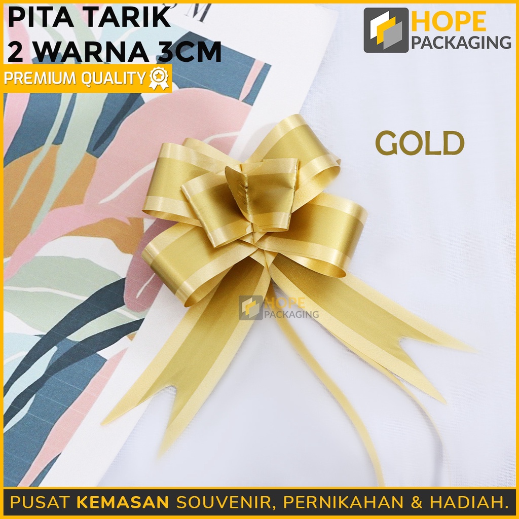 [ISI 10 pcs] Pita Tarik 2 Warna  3 cm / Pita  List Kado Bingkisan Hampers Bunga Souvenir Parcel