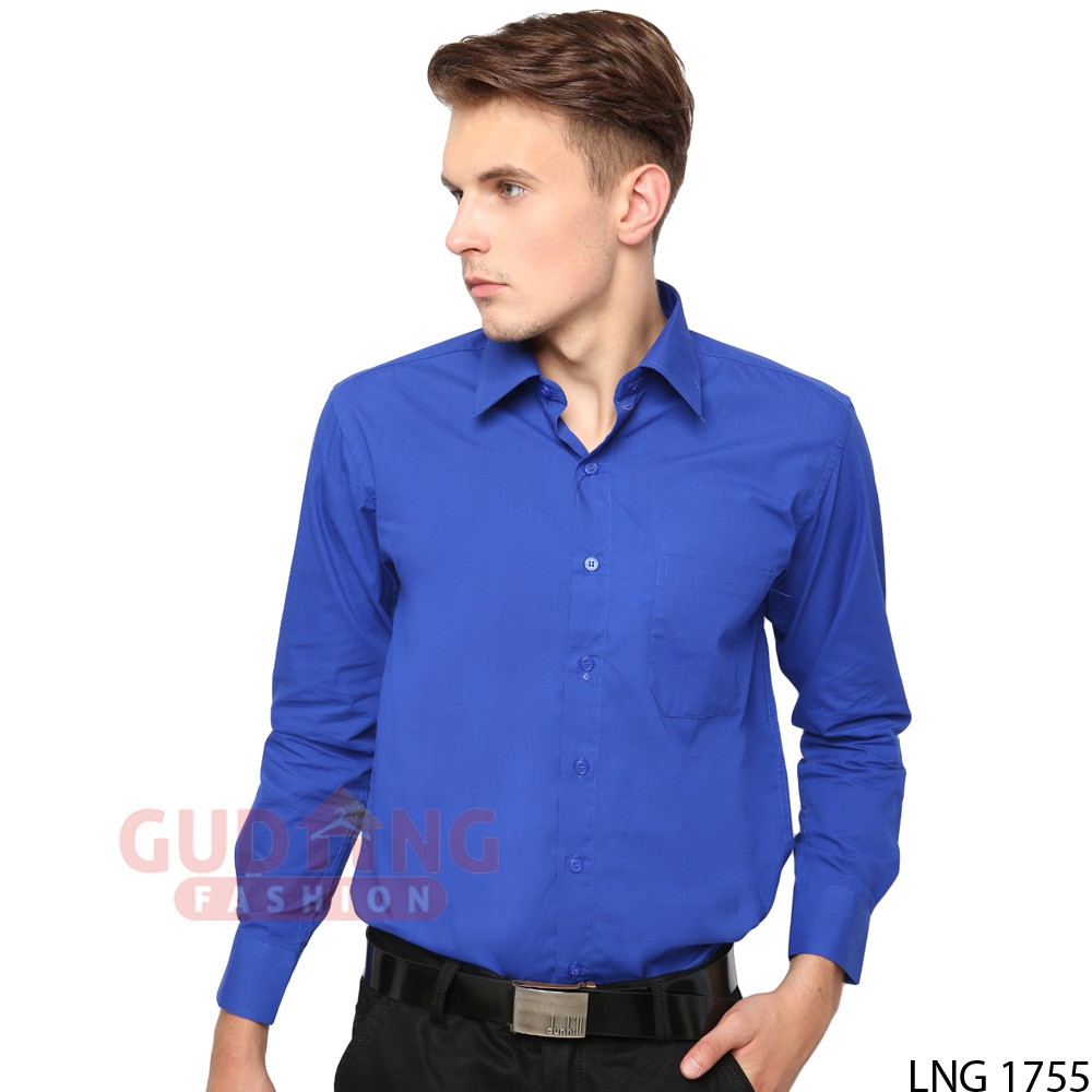 Kemeja Pria Lengan Panjang Polos Formal - LNG 1755