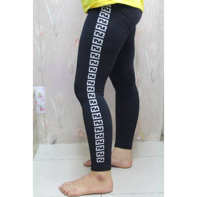 LEGGING FENDI SILVER IMPORT MURAH