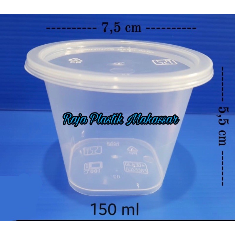 thinwall cup puding 150ml / gelas plastik puding 150ml / cup agar-agar 150ml
