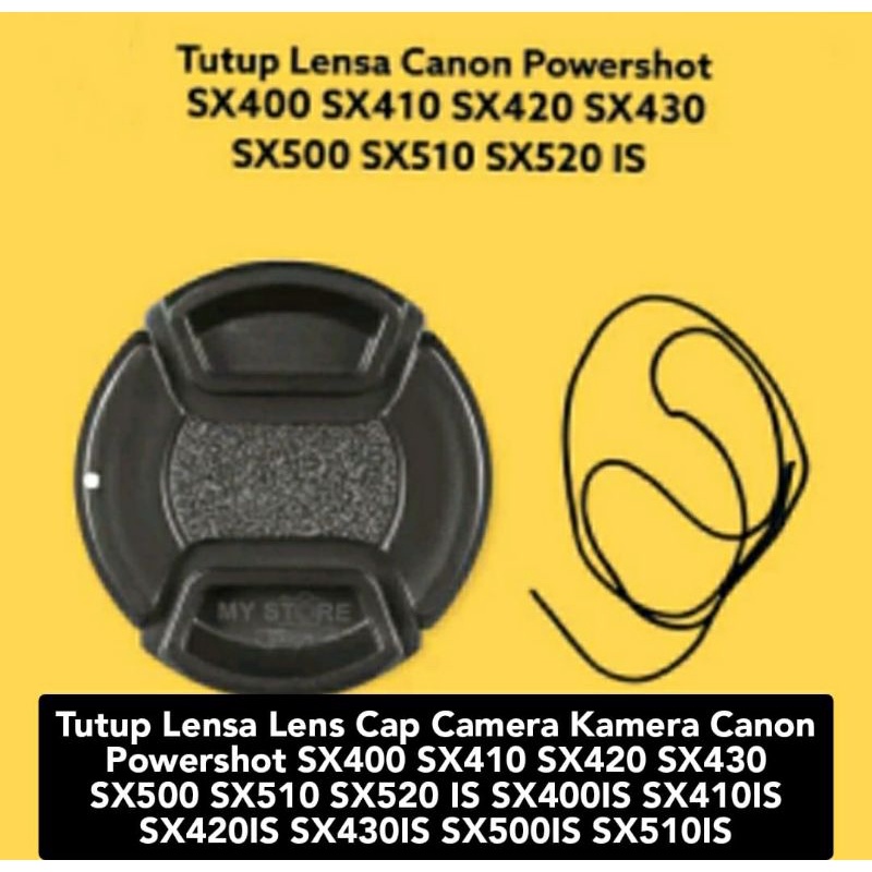 Tutup Lensa Lens Cap Camera Kamera Canon Powershot SX400 SX410 SX420 SX430 SX500 SX510 SX520 IS SX40