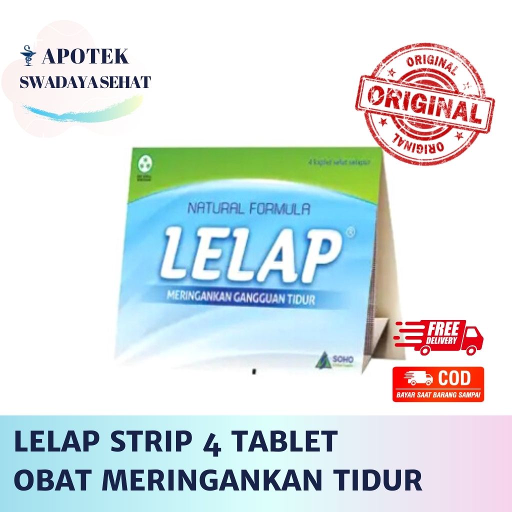 LELAP Strip 4 Tablet - Obat Gangguan Tidur Herbal - Mengantuk