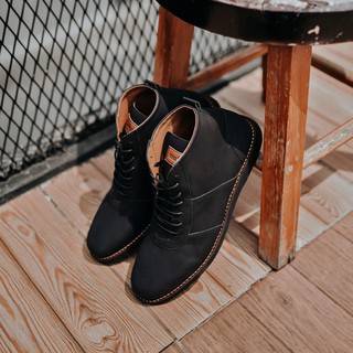 ALPHA BLACK Sepatu  Boots  kasual casual Vintage  Klasik 