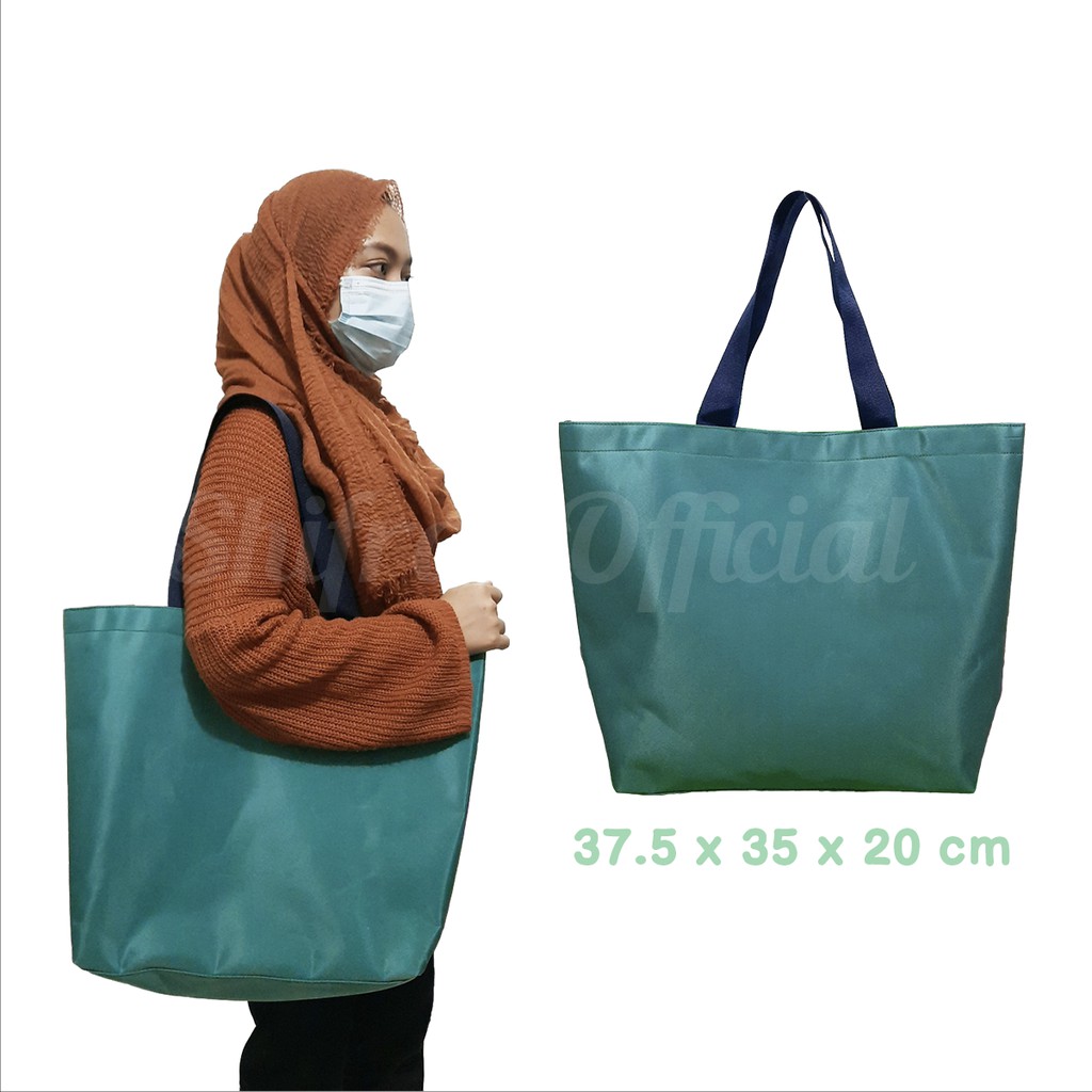 TAS BELANJA TOTE BAG SHOPPING BAG BIG SIZE WARNA POLOS SHIFRA