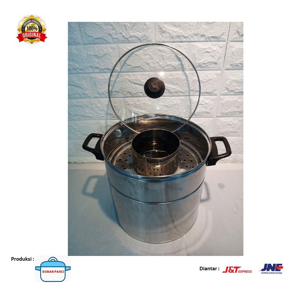 Dandang BAKSO panci stenlis anti lengket uk 26 cm stenlis tutup kaca panci bakso kecil
