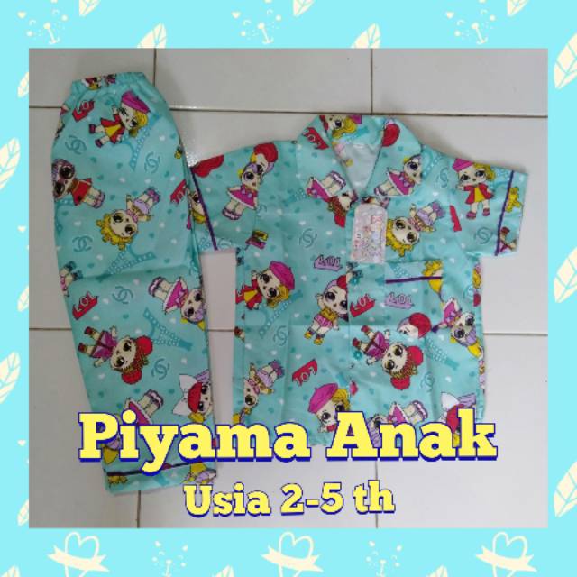 Piyama Kids 2-5 th (pilih motif cowok/cewek)