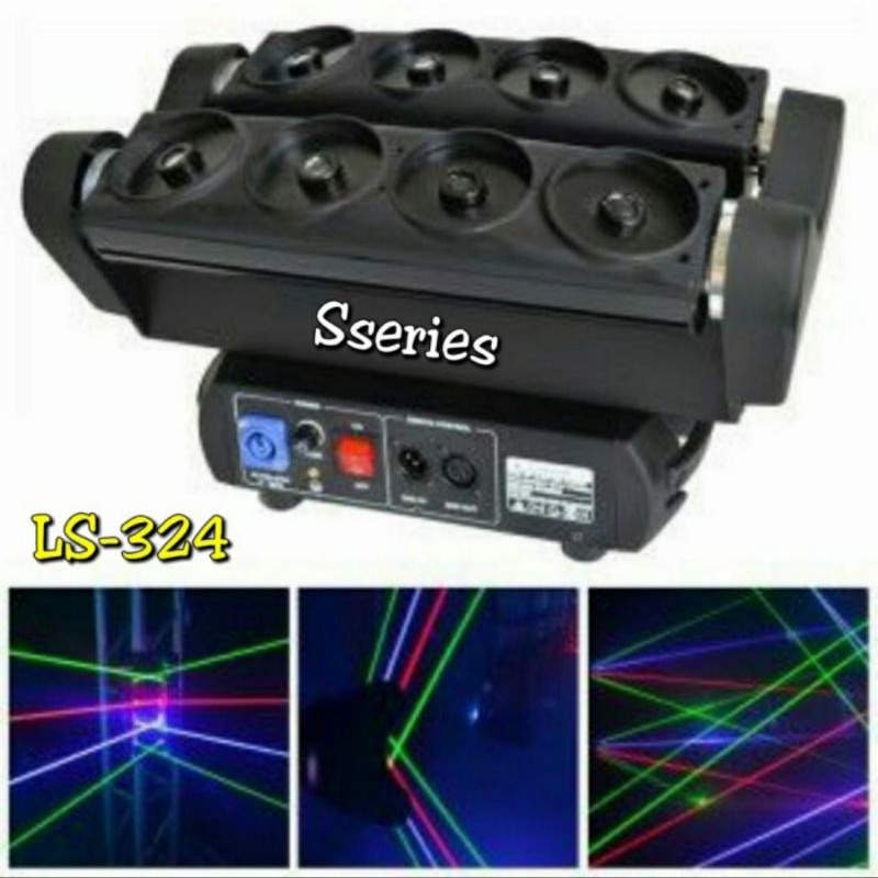 Lampu Disco laser moving spider laser light RGB fullcolor