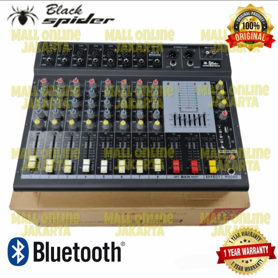 Power mixer 8 channel full mono blackspider pmx805 original pmx 805