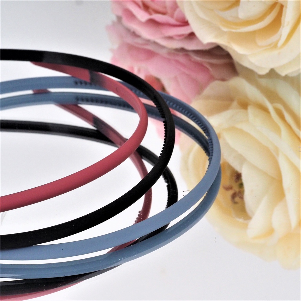 Bando Korea Doff Polos Warna Gelap Matte Bando Lidi Headband Aksesoris Rambut Wanita Pria Murah