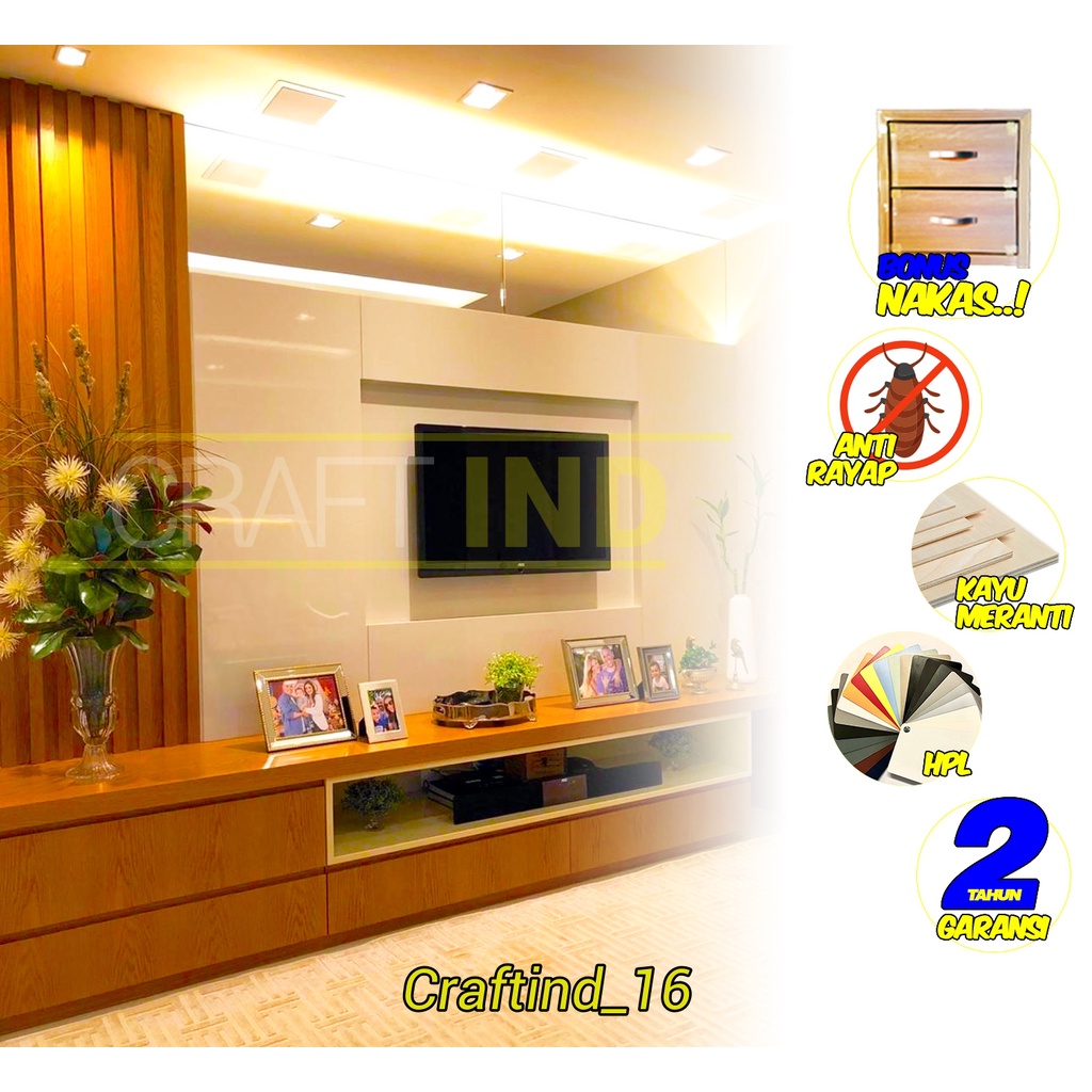 Jual MEJA TV HPL MURAH | BACKDROP TV | RAK TV HPL | BUFFET TV HPL