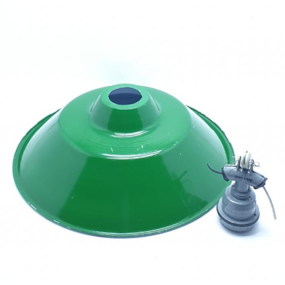 SET Kap Lampu Jalan Besar 31cm + WL Fiting Lampu WD E27 Besi Keramik Kbl Tembaga