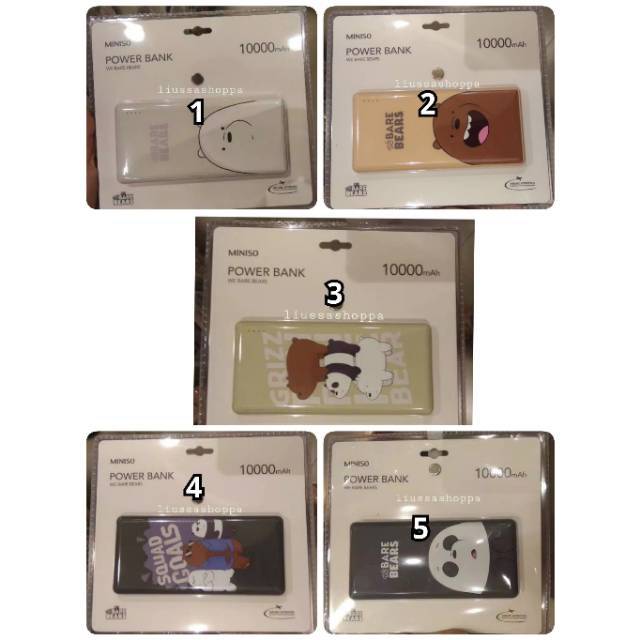 Powerbank Miniso We Bare Bears - We Bare Bears Powerbank 10000mAh