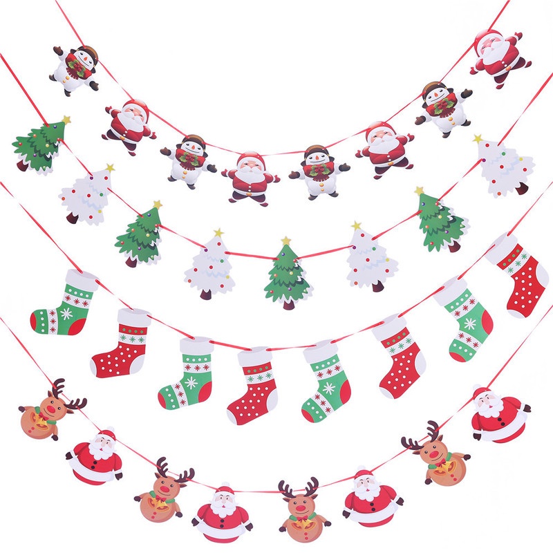 [Christmas Home Decoration Products] [3m Garland Christmas Banners Santa Claus Banner][Elk Flag Xmas Trees Banners Decor ] [Xmas Home Decor Accessories]