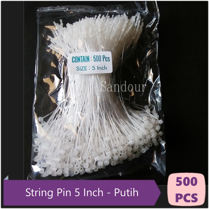 

String Pin Putih 5 Inch Isi 500 Pcs Benang Label Hang Tag