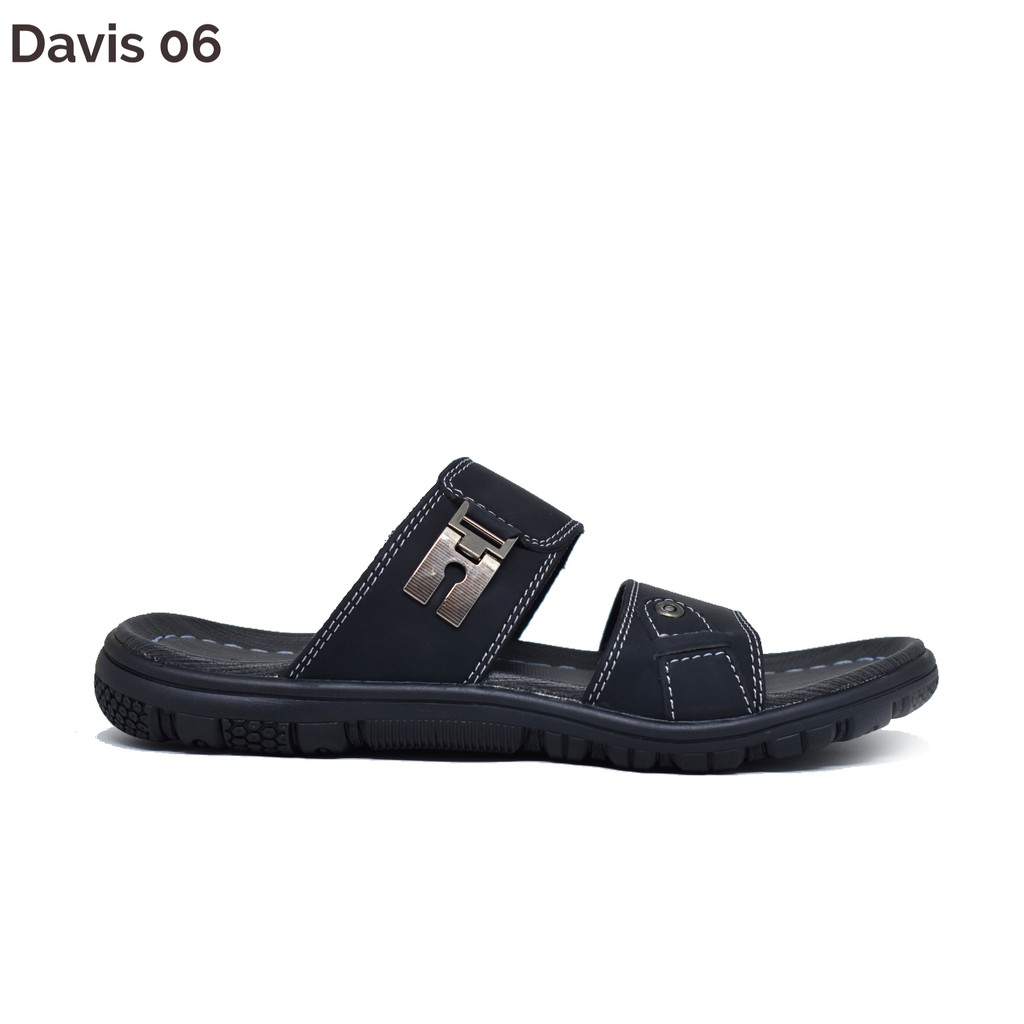 Sandal kulit davis 6 Sandal pria dewasa model slop nyaman dan milenial Upper kulit