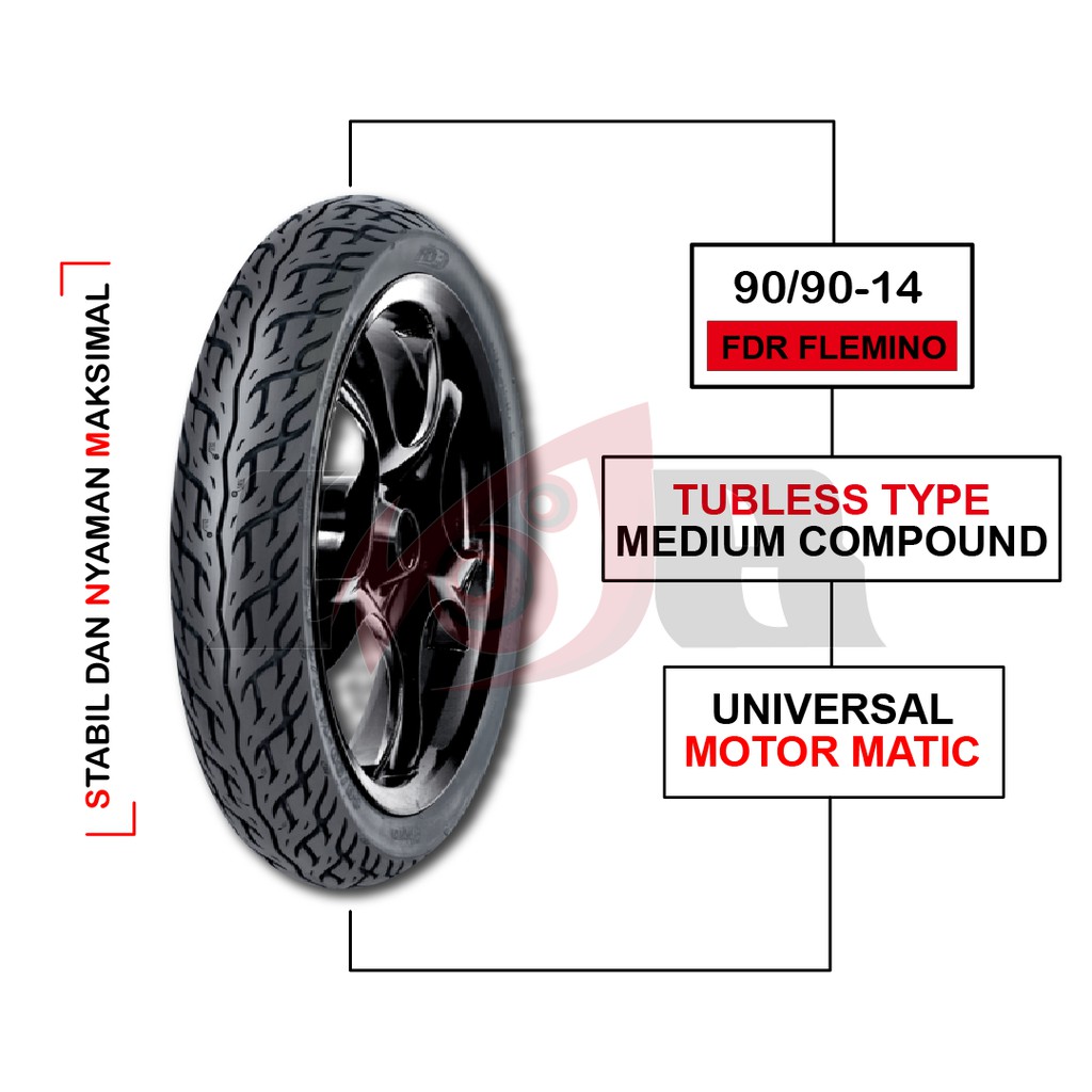 FDR 80/90-14 Flemino Tubeless Ban Motor Matic