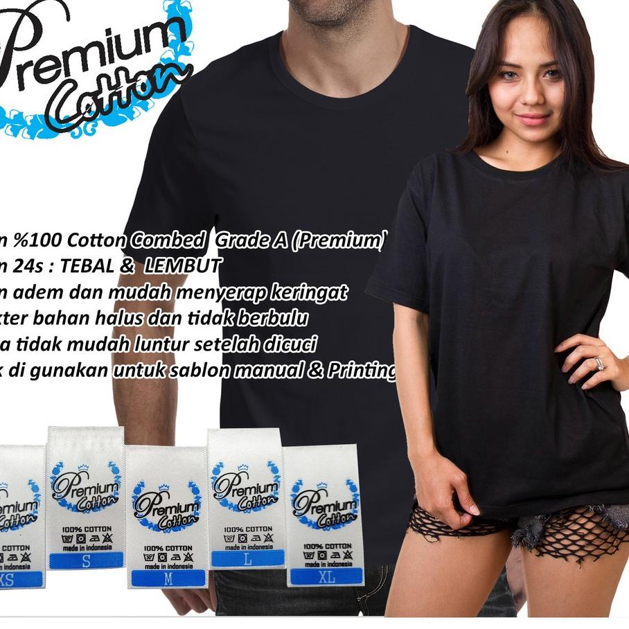 Terbaru Kaos Polos Katun  24s Hitam / Kaos Polos Hitam / Kaos Polos 24s