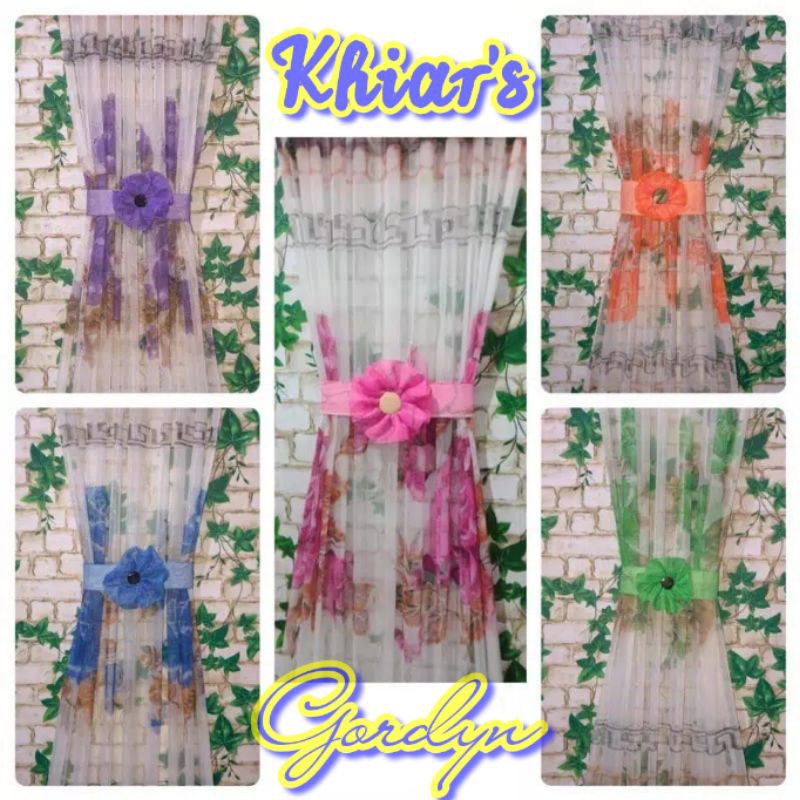 Gorden Jendela Kupu-Kupu Bunga Kecil
