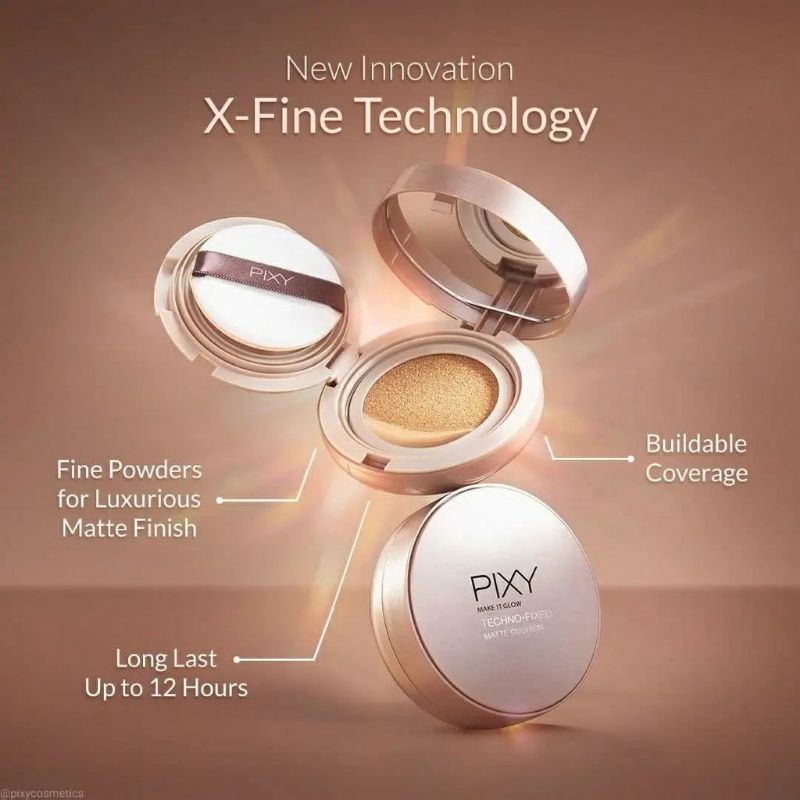 Pixy TECHNO Make It Glow Fixed Matte Cushion | Refill