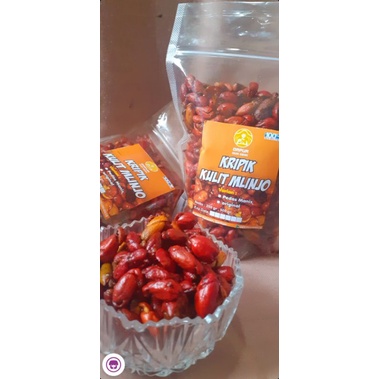 

Kripik kulit mlinjo rasa pedas manis berat 100gram