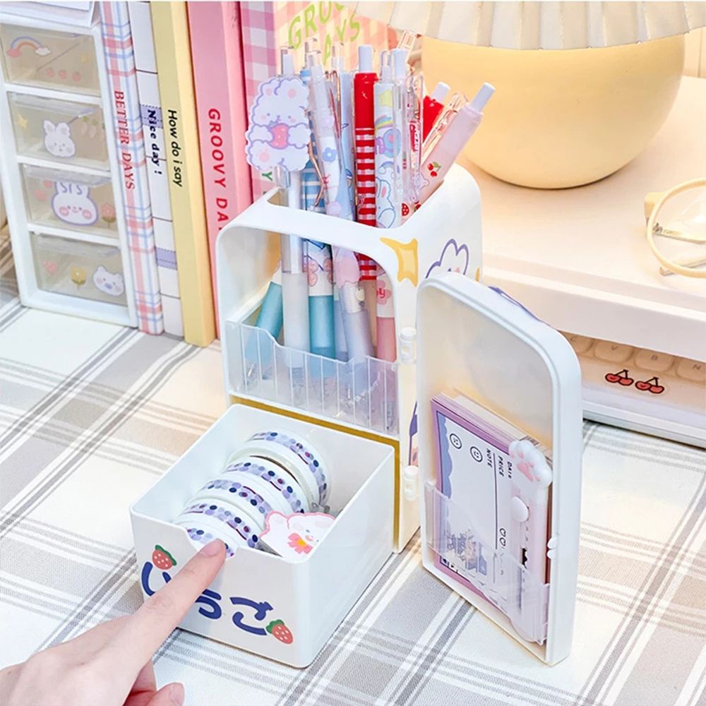 ELEGANT School Supplies Refrigerator Pen Holder Office Desk Organizer Pencil Case Desk Accessories Creative Kawaii Storage Tube Storage Box Large-capacity Pen Storage Stand/Multicolor