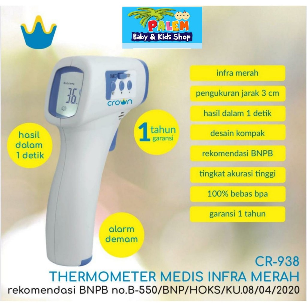 Jual Crown Thermometer tembak Digital Non Contact termometer kualitas