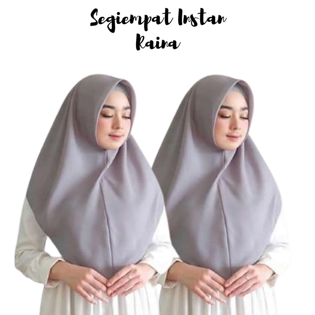 RAINA SEGI EMPAT INSTAN / JILBAB INSTAN 2 LAPIS DOUBLE HYCONT POLLYCOTTON