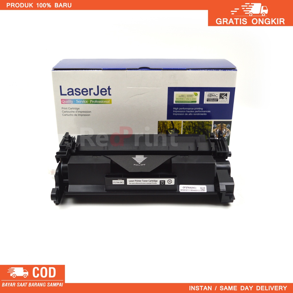 Toner Catridge 76A Untuk Printer HPLaserjet Pro M404, M404a, M404dn, M404dw, M404n, M428dw, MFP M428fdn, MFP M428fdn, MFP M428fdw, Compatible Cartridge CF276A Tanpa chip