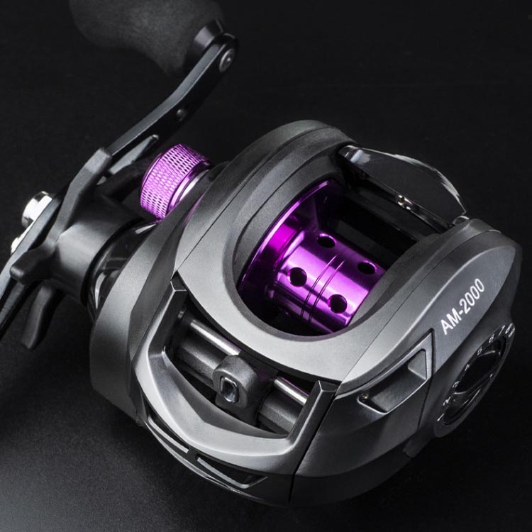 Reel Pancing Baitcasting Fishing Reel 12+1 Ball Bearing 7.2:1 Right Hand - AM2000 - Black