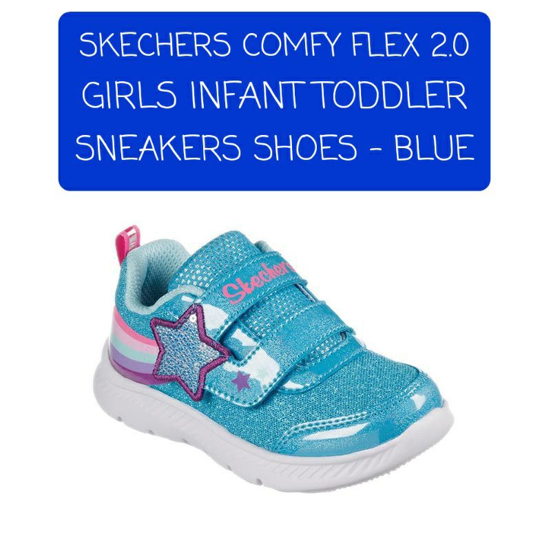 Sepatu Anak Kids Skechers SKECHERS COMFY FLEX 2.0 GIRLS INFANT TODDLER SNEAKERS SHOES - BLUE Rainbow