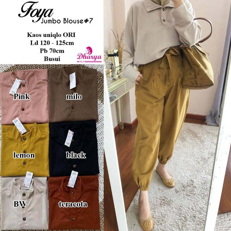 Foya blouse#7 kaos uniqlo ori busui dharya