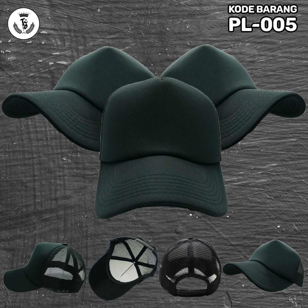 Topi Trucker Polos Hitam